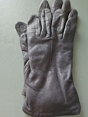 Grandoe‎ Vintage Leather Knit Lined Gloves Womens Size 7.5 Black Winter Classic